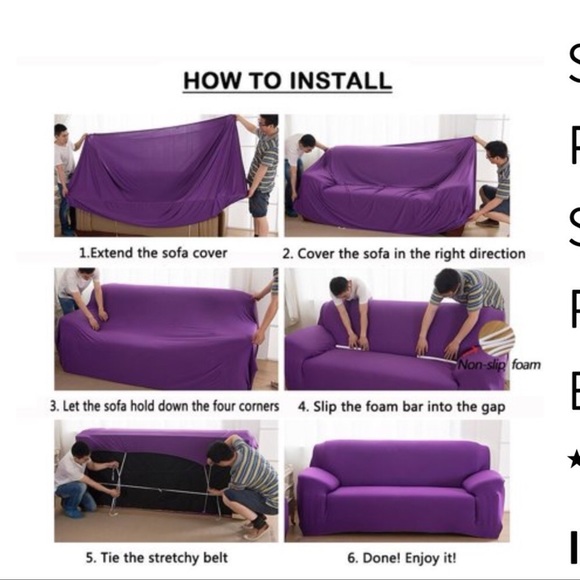 Gray couch cover stretchable soft new - Picture 2 of 6